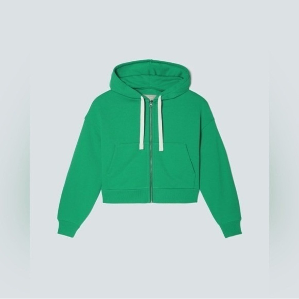 Everlane The Track Organic Cotton Hoodie Mint Green organic cotton small NEW - Picture 4 of 15
